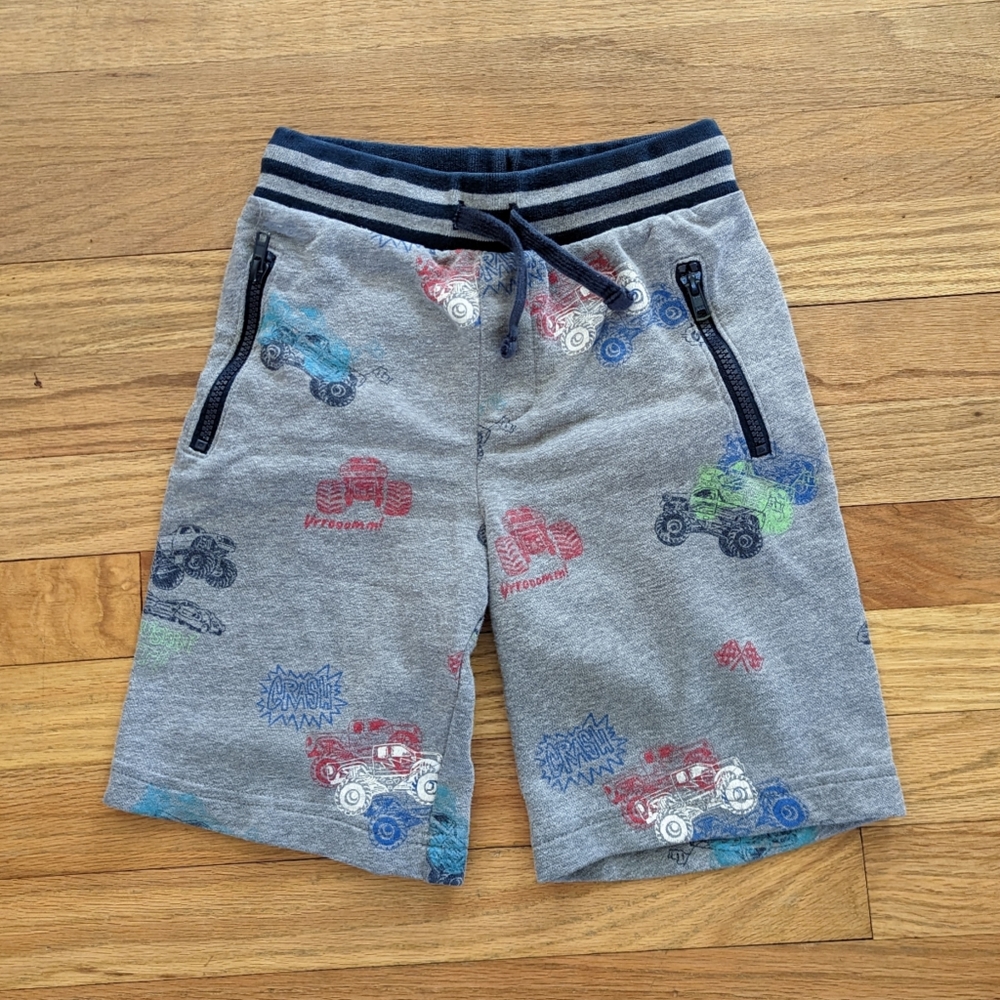 365 Kids - Boys Monster Truck Print Knit Shorts - Size 8